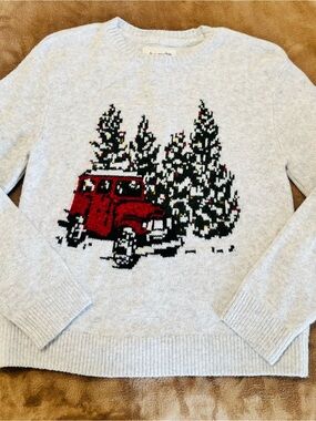 Abercrombie kids Red Truck Graphic Sweater in size 9/10